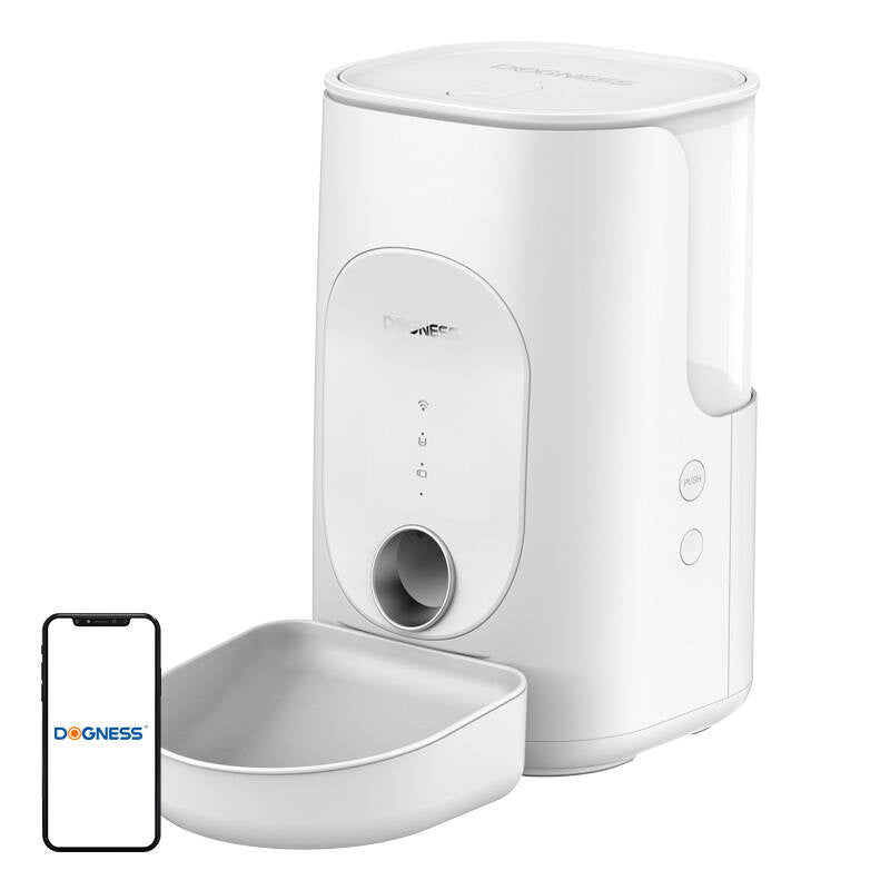 Dogness F16 WiFi 5G 4L smart food dispenser with plastic bowl (white) - Product Image 1