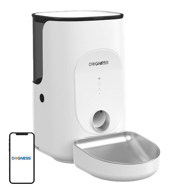 Dogness F16 WiFi 5G 4L smart food dispenser with stainless steel bowl (white) - Product Image 1