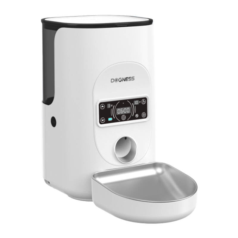 Dogness F17 4L smart food dispenser with stainless steel bowl (white) - Product Image 1