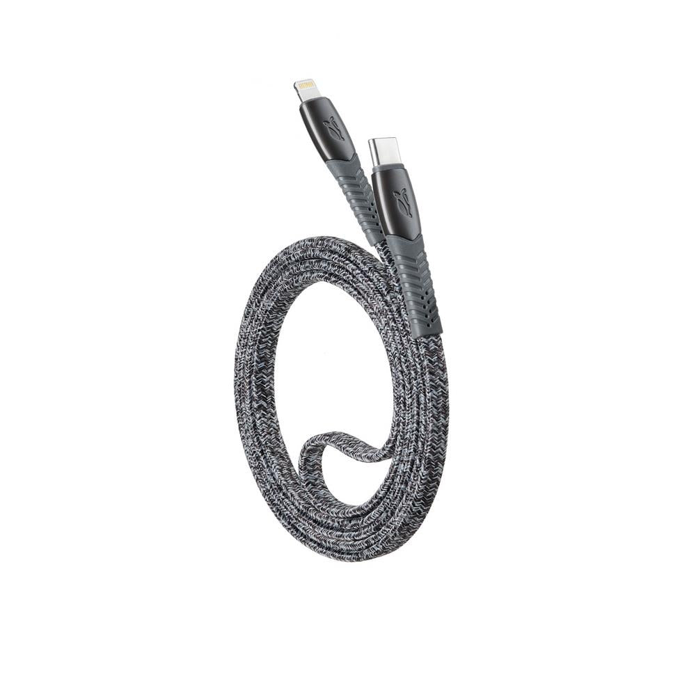 CABLE USB-C TO LIGHTNING 1.2M/GREY PS6107 GR12 RIVACASE