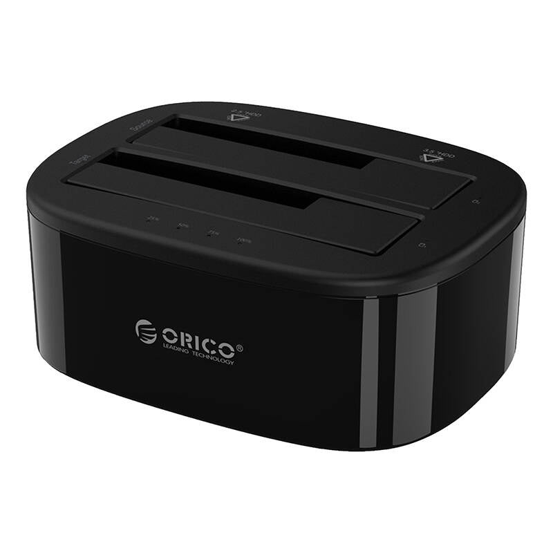 Orico docking station for 2.5" / 3.5" HDD / SSD, 5Gbps, USB-C to USB-C/A with cloning function (black) - Product Image 1