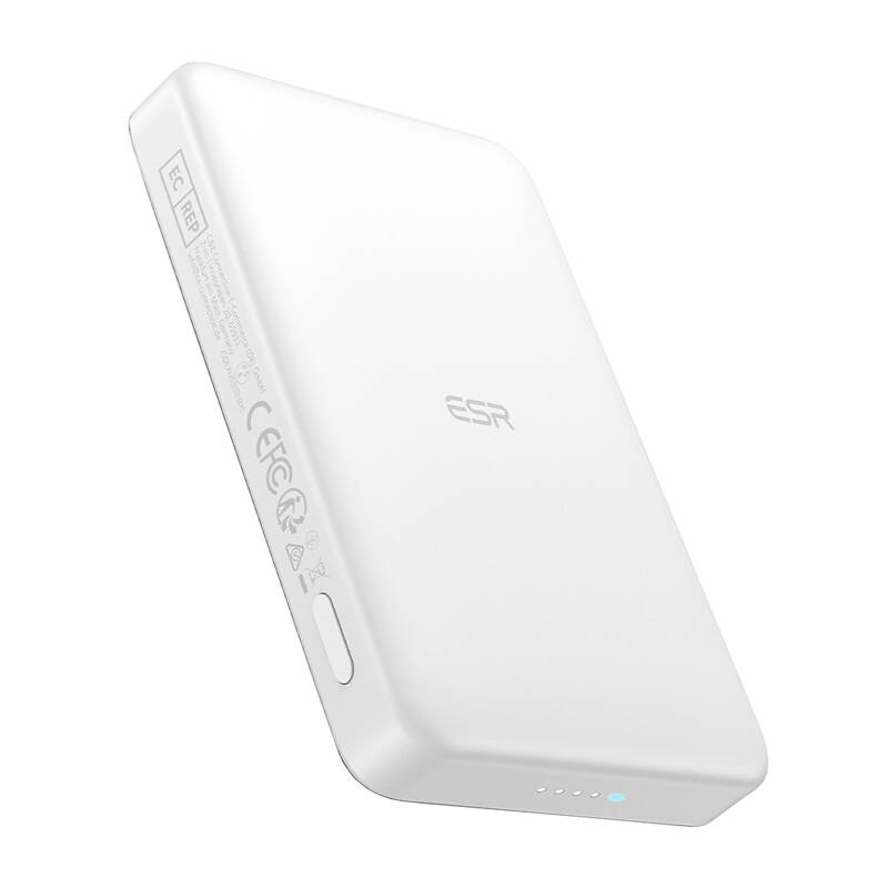 ESR Qi2 MagSlim 10000 mAh magnetic powerbank (white) - Image 1