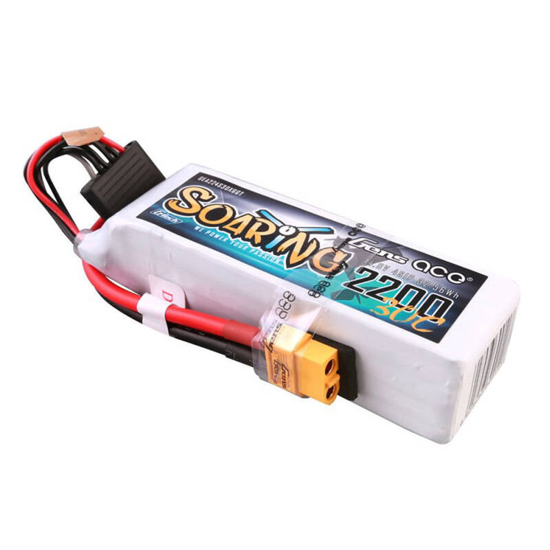 Gens ace G-Tech Soaring 2200mAh 14.8V 30C 4S1P Lipo Battery Pack with XT60 plug - Product Image 2