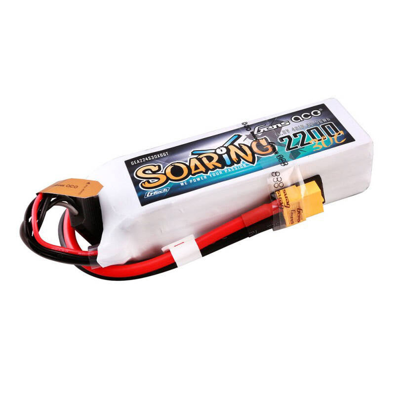 Gens ace G-Tech Soaring 2200mAh 14.8V 30C 4S1P Lipo Battery Pack with XT60 plug - Product Image 4