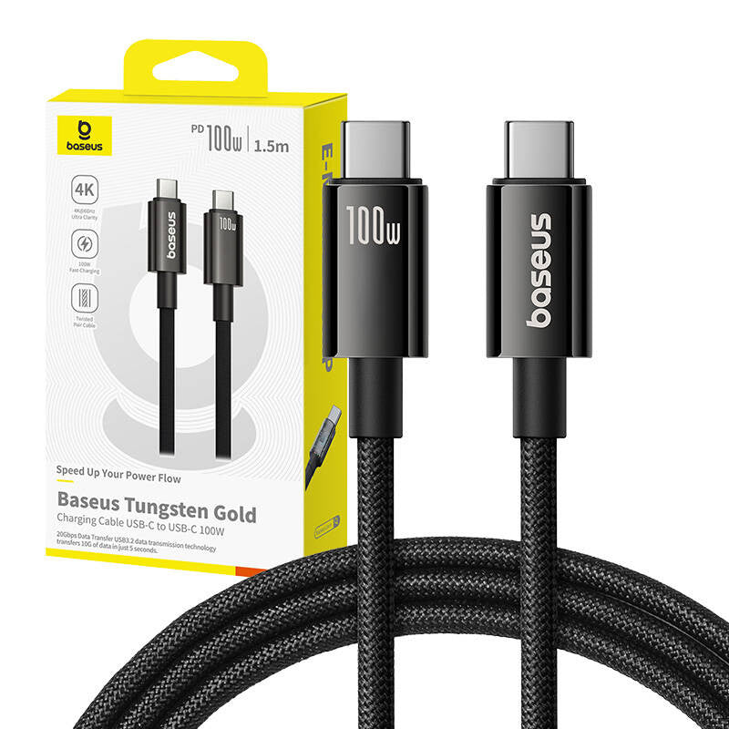 Baseus Cable USB Tungsten Gold USB-C to USB-C 100W 1,5m (black) - Product Image 9
