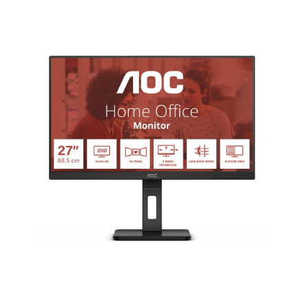 AOC | Monitor | Q27E3UMF | 27 " | VA | QHD | 16:9 | 75 Hz | 2560 x 1440 | 300 cd/m² | HDMI ports quantity 1 | Black