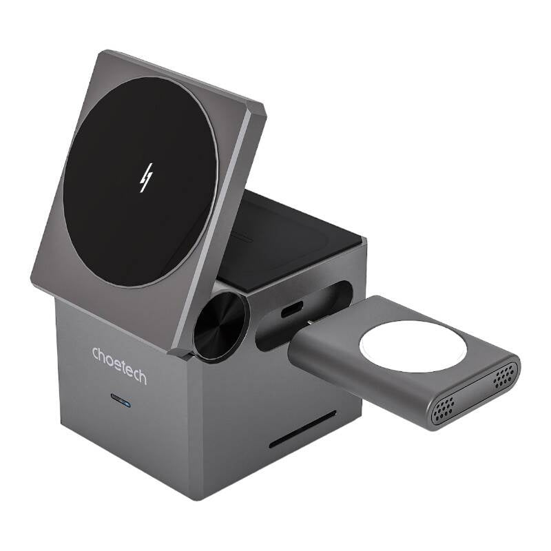 Choetech T632-F 3-in-1 15W inductive charger (black) - Product Image 1