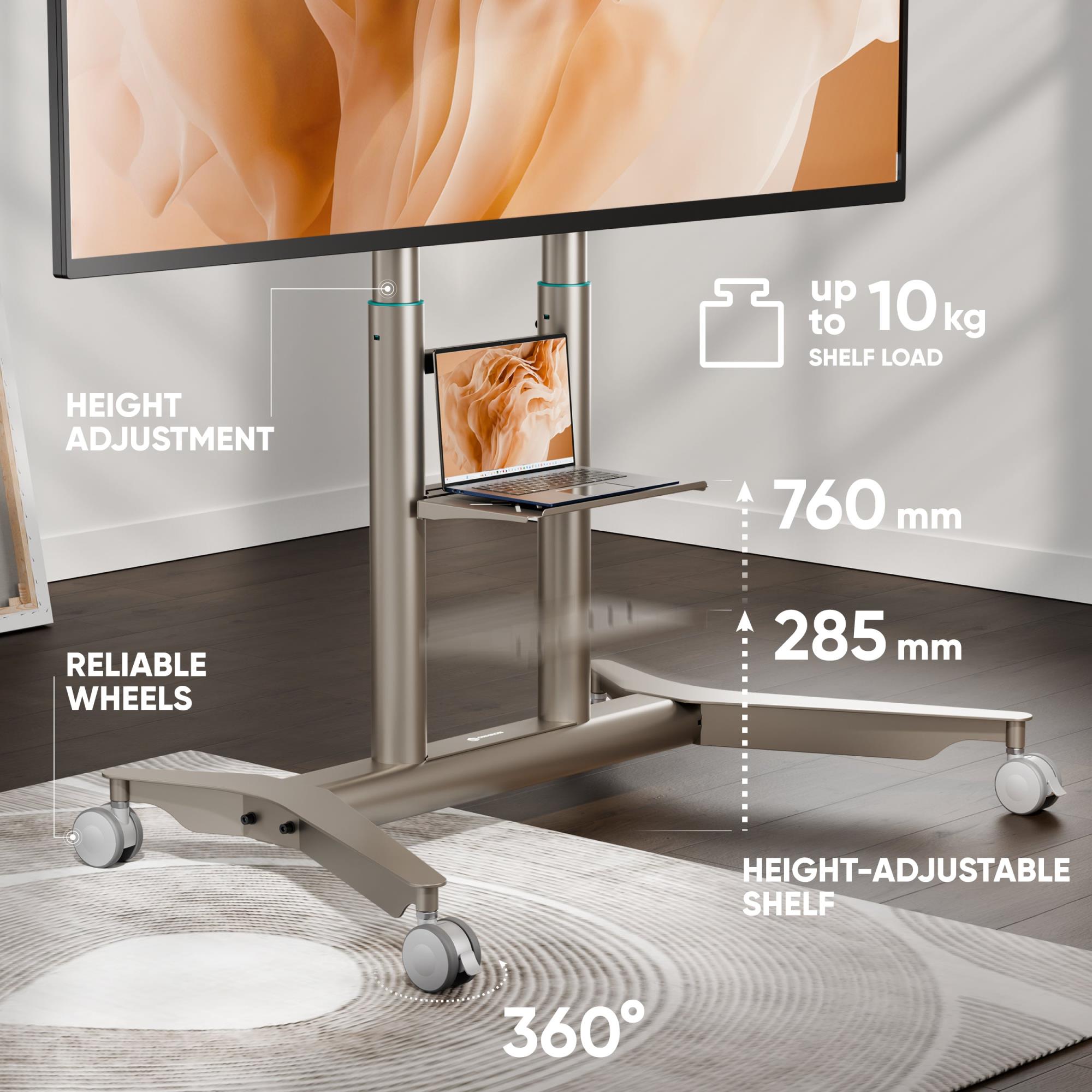 TV SET ACC MOBILE STAND/55-90"/CHAMPAGNE TS1871-C ONKRON