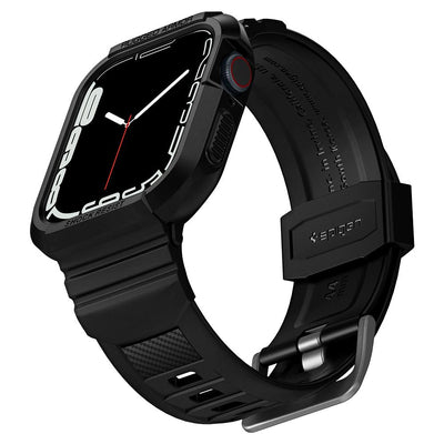 Spigen Rugged Armor Pro Case with Strap for Apple Watch 4 / 5 / 6 / 7 / 8 / SE (44/45 mm) - Black