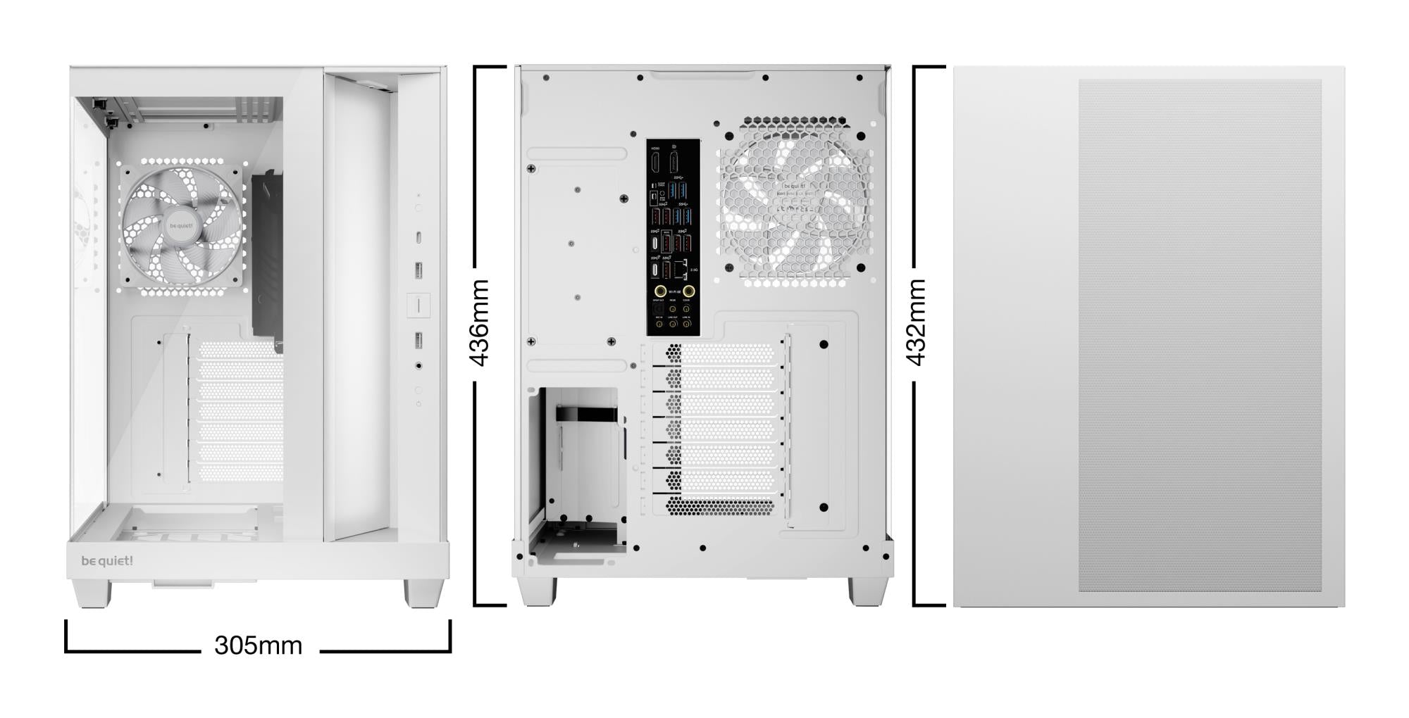 Case BE QUIET ATX/micro ATX/Mini-ITX White Midi Tower PC BGW86