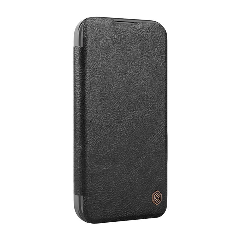 Nillkin Qin Prop Leather iPhone 16 Case (black) - Product Image 1