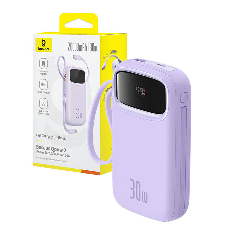 Baseus QPow 2 20000mAh 30W 2xUSB-C powerbank (purple) - Product Image 9