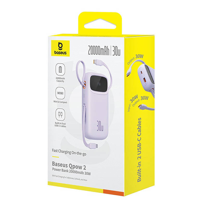 Baseus QPow 2 20000mAh 30W 2xUSB-C powerbank (purple) - Product Image 7