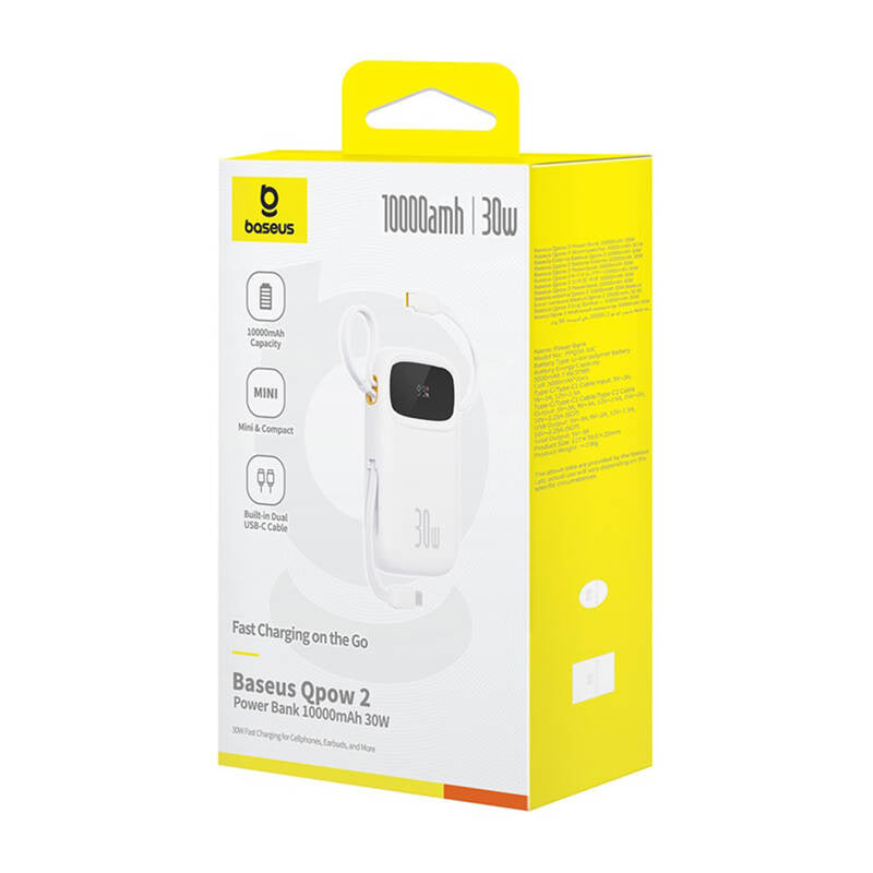 Baseus QPow 2 10000mAh 30W powerbank (white) - Product Image 7