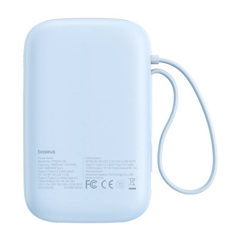 Powerbank Baseus QPow 2 10000mAh 30W 2xUSB-C (blue) - Product Image 2