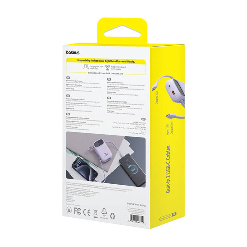 Baseus QPow 2 10000mAh 30W 2xUSB-C powerbank (purple) - Product Image 8