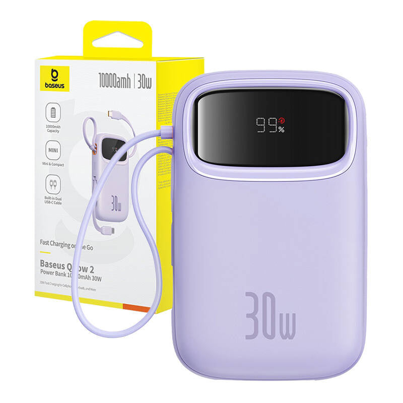 Baseus QPow 2 10000mAh 30W 2xUSB-C powerbank (purple) - Product Image 9