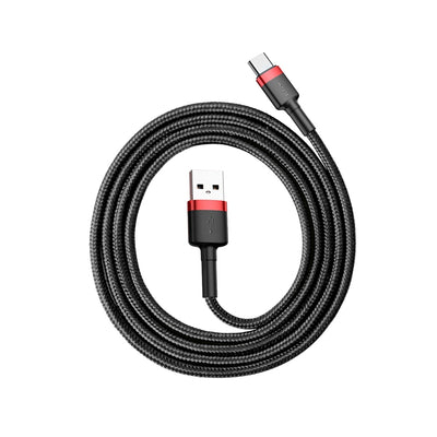 Baseus Cafule USB-A / USB-C QC 3.0 3A Cable 1 m - Black and Red