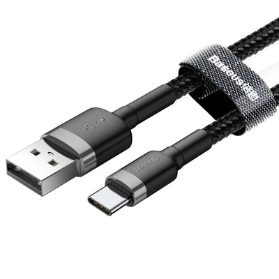 Baseus Cafule Cable durable nylon cable USB / USB-C QC3.0 2A 2M black-gray (CATKLF-CG1)