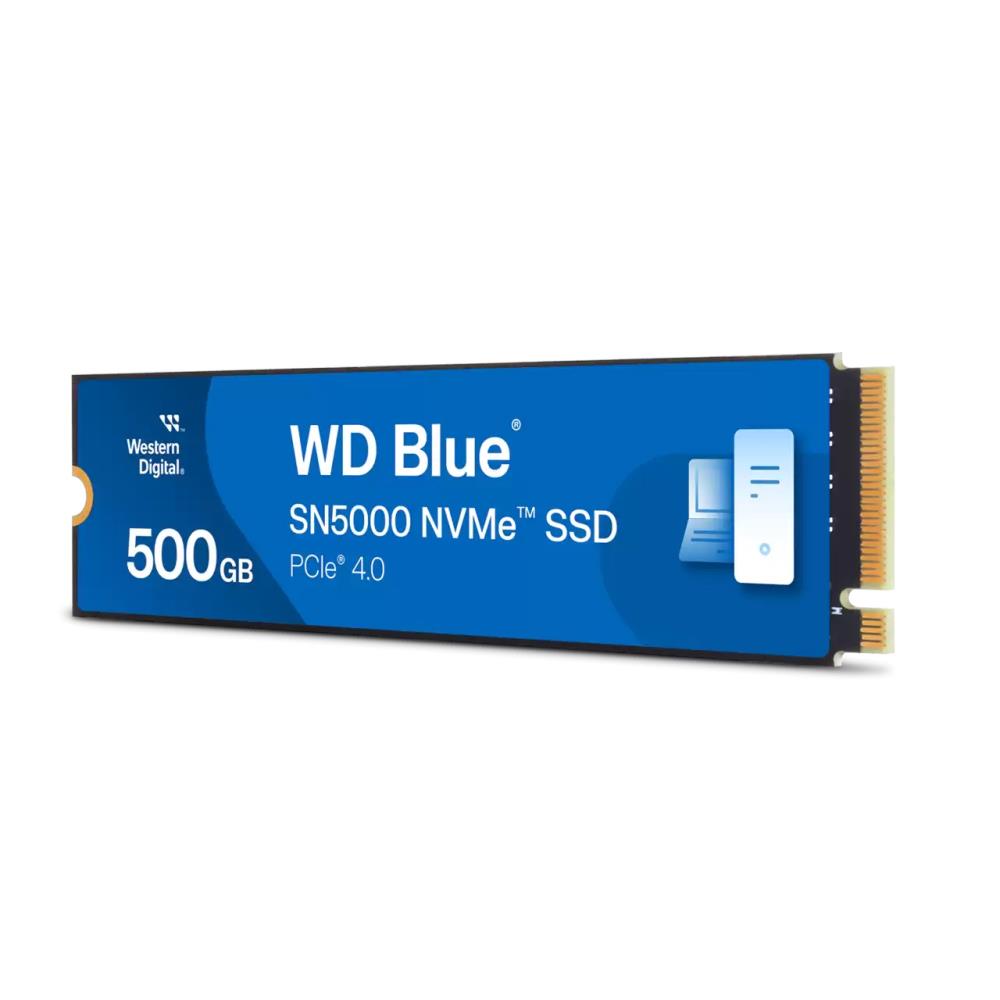 SSD WESTERN DIGITAL Blue SN5000 500GB M.2 PCIe Gen4 NVMe Write speed 4000 MBytes/sec Read speed 5000 MBytes/sec 2.38mm TBW 300 TB WDS500G4B0E