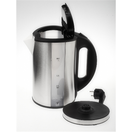 Adler | Kettle | AD 1216 | Standard | 2000 W | 1.7 L | Stainless steel | 360° rotational base