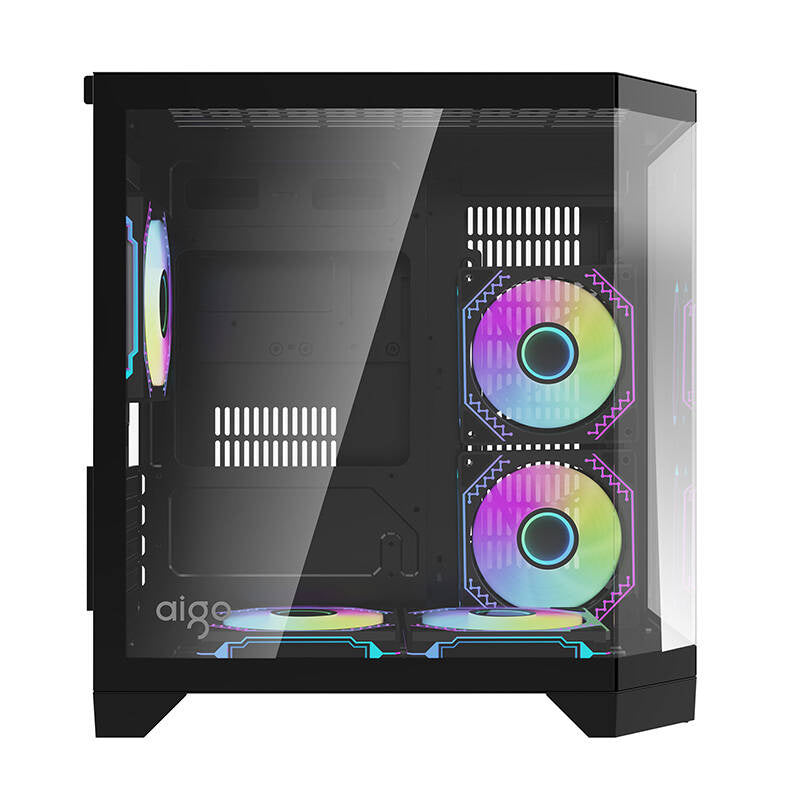 Darflash FT350 Computergehäuse + 5 aRGB-Lüfter (schwarz)