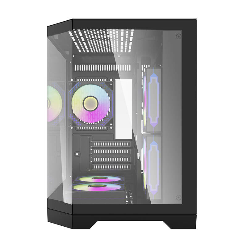 Darflash FT350 Computergehäuse + 5 aRGB-Lüfter (schwarz)