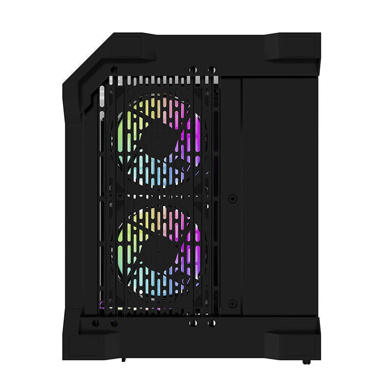 Darflash FT350 Computergehäuse + 5 aRGB-Lüfter (schwarz)