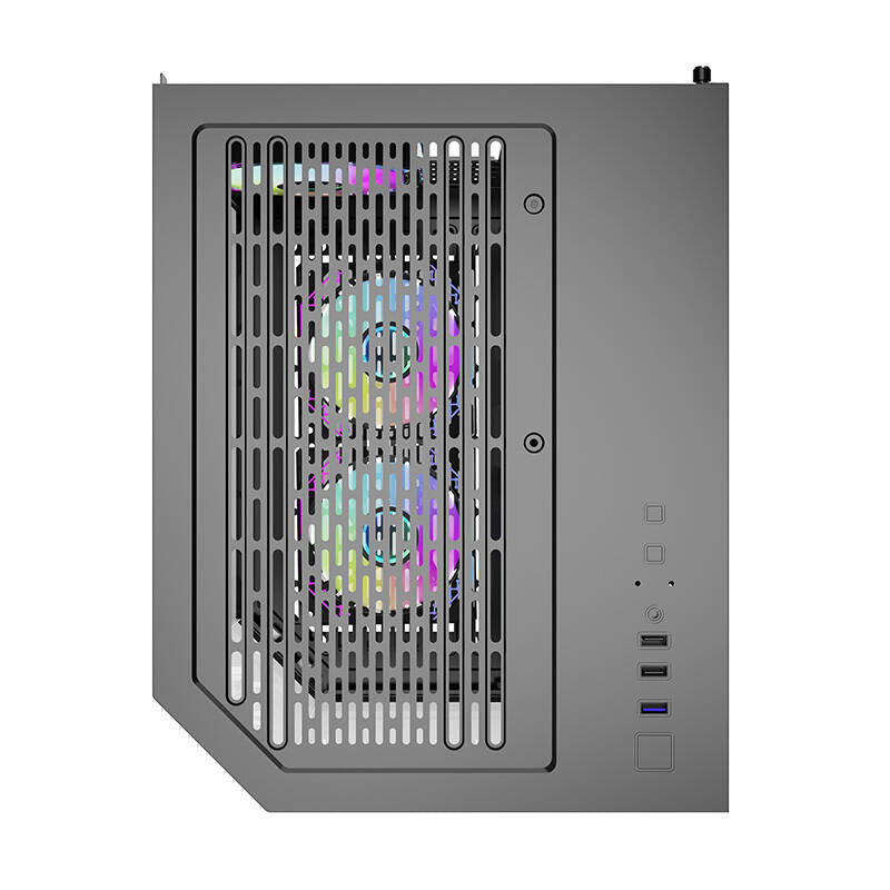Darflash FT350 Computergehäuse + 5 aRGB-Lüfter (schwarz)