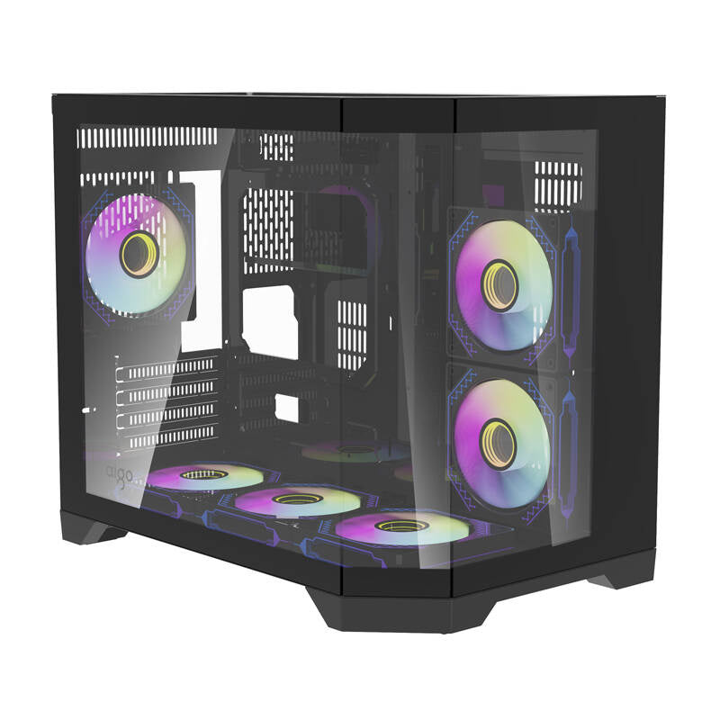 Darflash FT418 Computergehäuse + 6 aRGB-Lüfter (schwarz)
