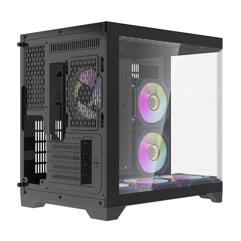Darflash FT418 Computergehäuse + 6 aRGB-Lüfter (schwarz)