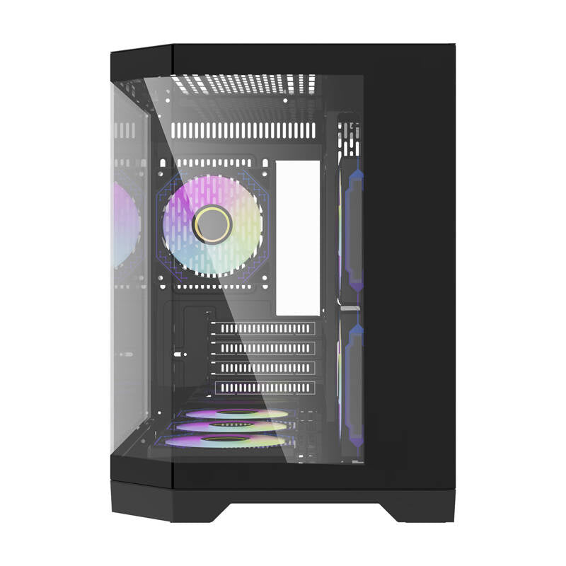 Darflash FT418 Computergehäuse + 6 aRGB-Lüfter (schwarz)