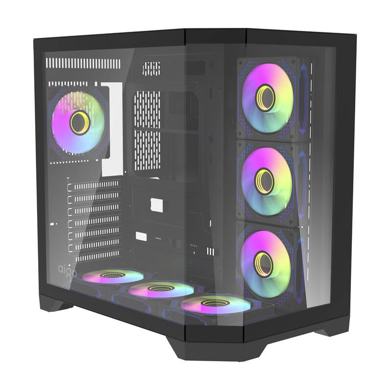 Darflash FT418 PRO Computergehäuse + 7 aRGB-Lüfter (schwarz)