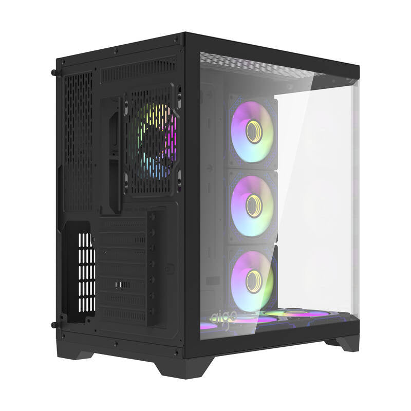 Darflash FT418 PRO Computergehäuse + 7 aRGB-Lüfter (schwarz)