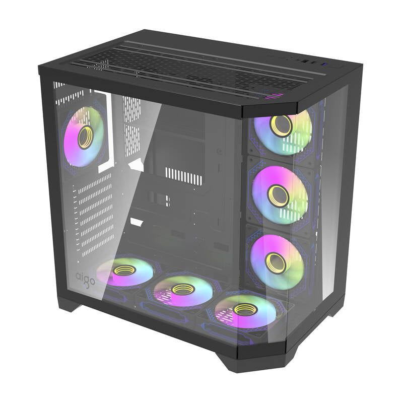Darflash FT418 PRO Computergehäuse + 7 aRGB-Lüfter (schwarz)