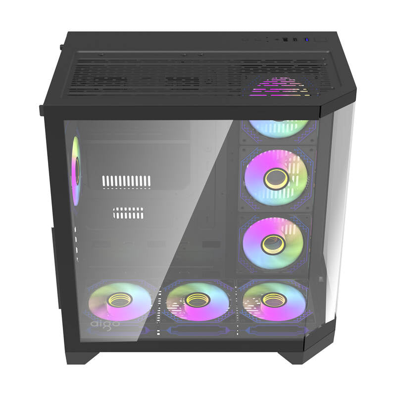 Darflash FT418 PRO Computergehäuse + 7 aRGB-Lüfter (schwarz)