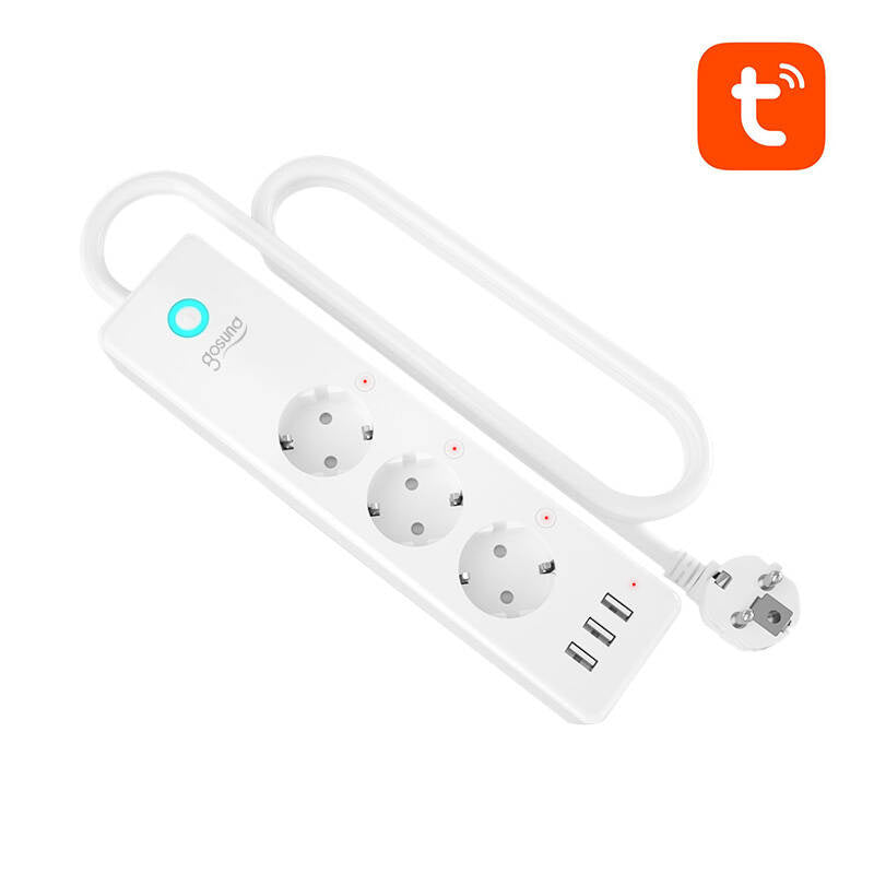 Gosund P1 PLUS smart WiFi power strip (3x AC schuko, 3x USB-A) Tuya - Product Image 2