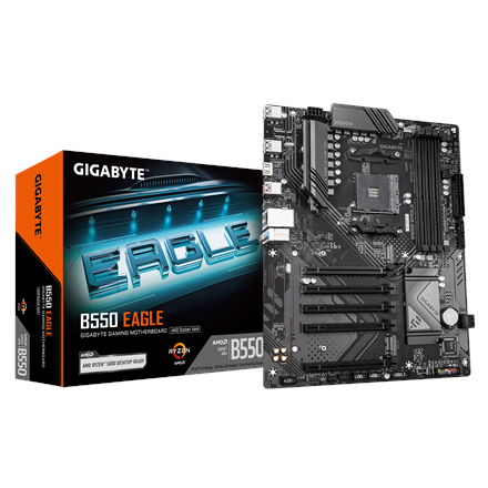 Gigabyte B550 EAGLE | Processor family AMD | Processor socket AM4 | DDR4 | Supported hard disk drive interfaces SATA, M.