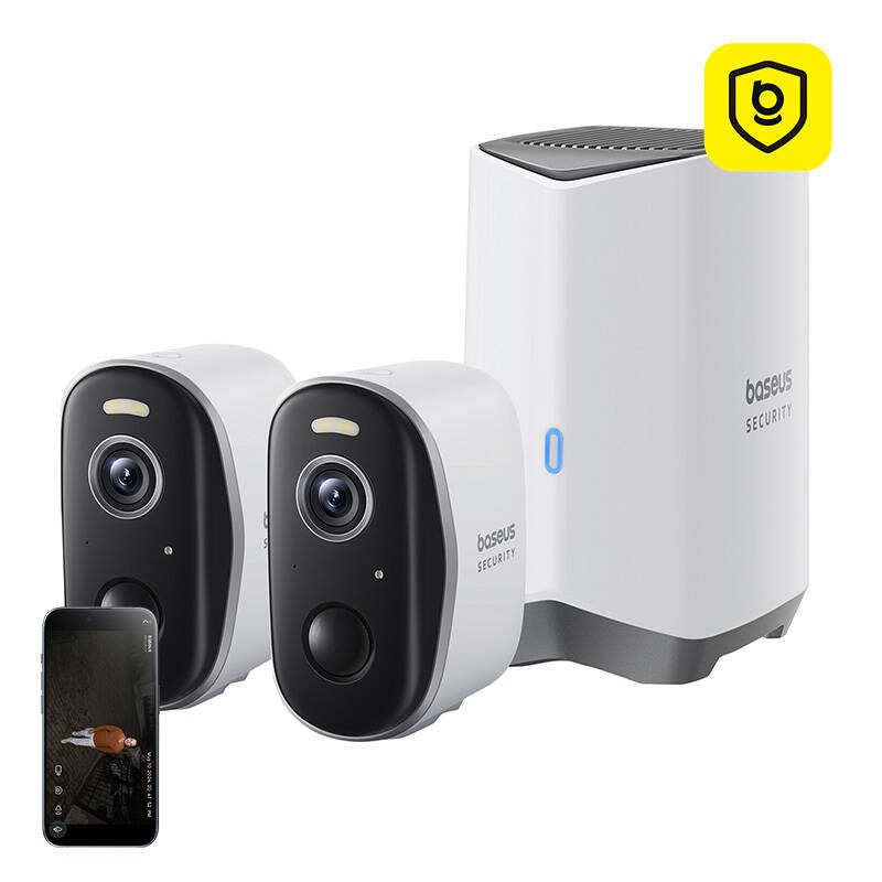 Baseus N1 2K Outdoor Camera Set of 2 (White) - Product Image 1