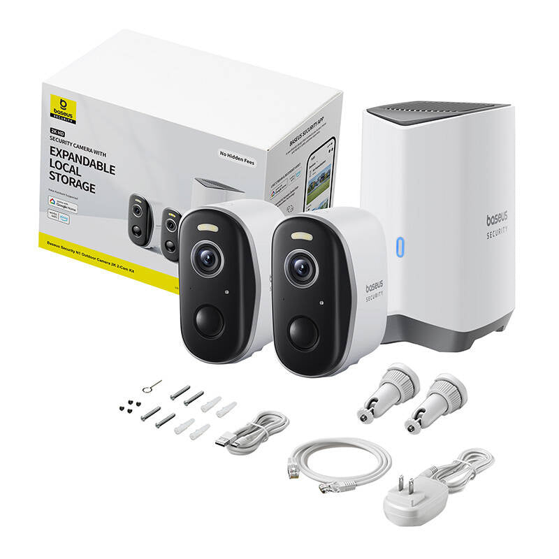Baseus N1 2K Outdoor Camera Set of 2 (White) - Product Image 7
