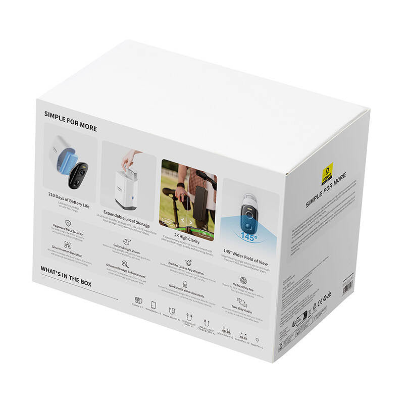 Baseus N1 2K Outdoor Camera Set of 2 (White) - Product Image 6