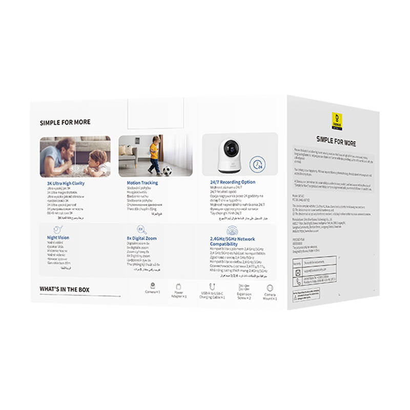 Baseus P1 Pro 3K Indoor Camera (White) - Product Image 9