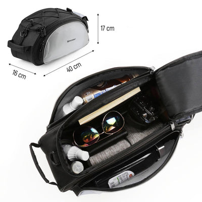 Wozinsky Bike Pannier Bag with Shoulder Strap 13L Black (WBB1BK)