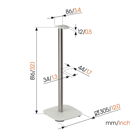 Vogels Floor stand | SFS 4133 Sonos speaker stand for Era 300 | Maximum weight (capacity) 4.5 kg | White