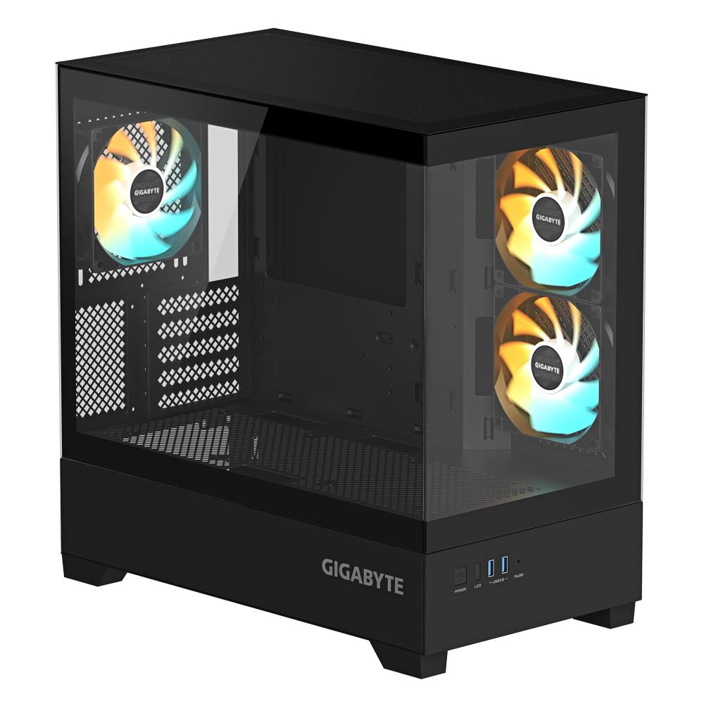 Case GIGABYTE C201 PANORAMIC MidiTower Case product features Rackmountable/Removeable HDD basket/Transparent panel Not included MicroATX MiniITX Colour Black GB-C201P