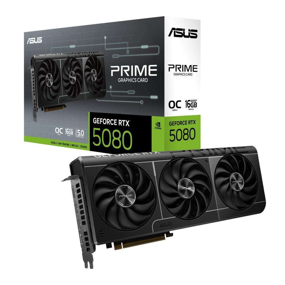 Graphics Card ASUS NVIDIA GeForce RTX 5080 16 GB GDDR7 256 bit PCIE 5.0 16x 1xHDMI 3xDisplayPort PRIME-RTX5080-O16G