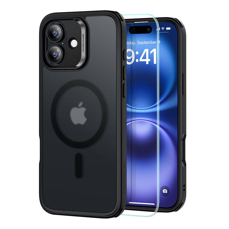 ESR Hybrid Case (HaloLock) for iPhone 16 with screen protection kit (black) - Product Image 1