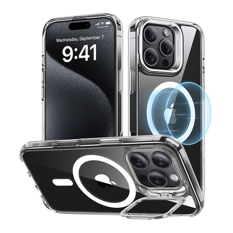 ESR Classic Hybrid (HaloLock) case with stand for iPhone 16 Pro (transparent) - Product Image 1