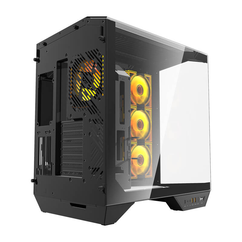 Darkflash DY470 Computergehäuse (schwarz) + 4 Lüfter