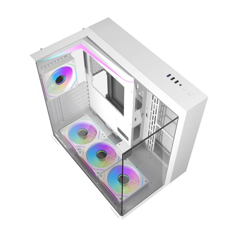 Darkflash TH285 Computergehäuse (weiß) + 4 Lüfter
